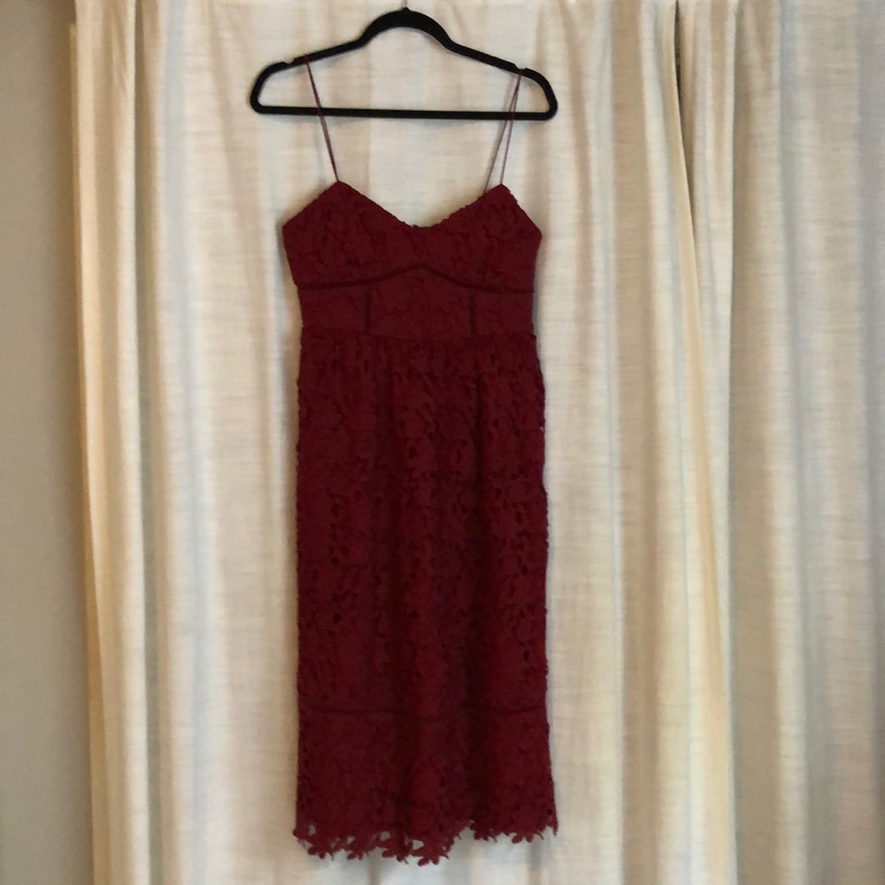 Club Monaco Burgundy spaghetti strap dress